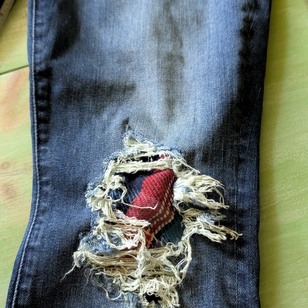 MOTHER Sample Patchwork Ankle Jeans - Picture 8 of 10